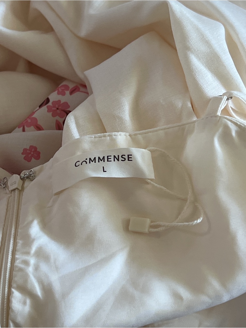 NWOT Commense Ivory Floral Embroidered Maxi Dress Square Neck Boho Resort Size L - Picture 9 of 11